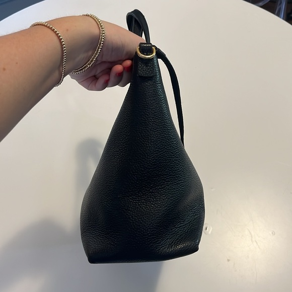 Tory Burch Black Pebbled Leather McGraw Top Zip Satchel Bag - Picture 6 of 8